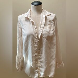 Women’s cream button-up long sleeve top